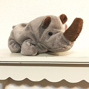 SPIKE the rhino Ty beanie baby. Mint